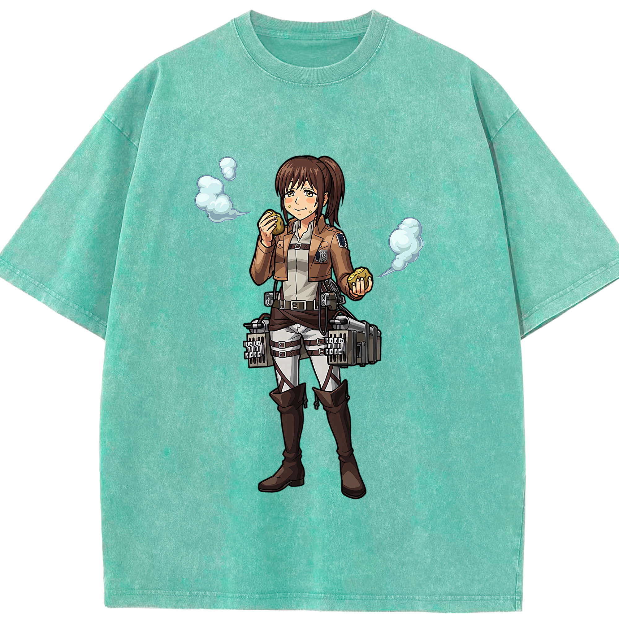 （画像用） 進撃の巨人 サシャ·ブラウス Attack on Titan Sasha Blaus 綿100% ヴィンテージ風 半袖Tシャツ（フロントプリント）